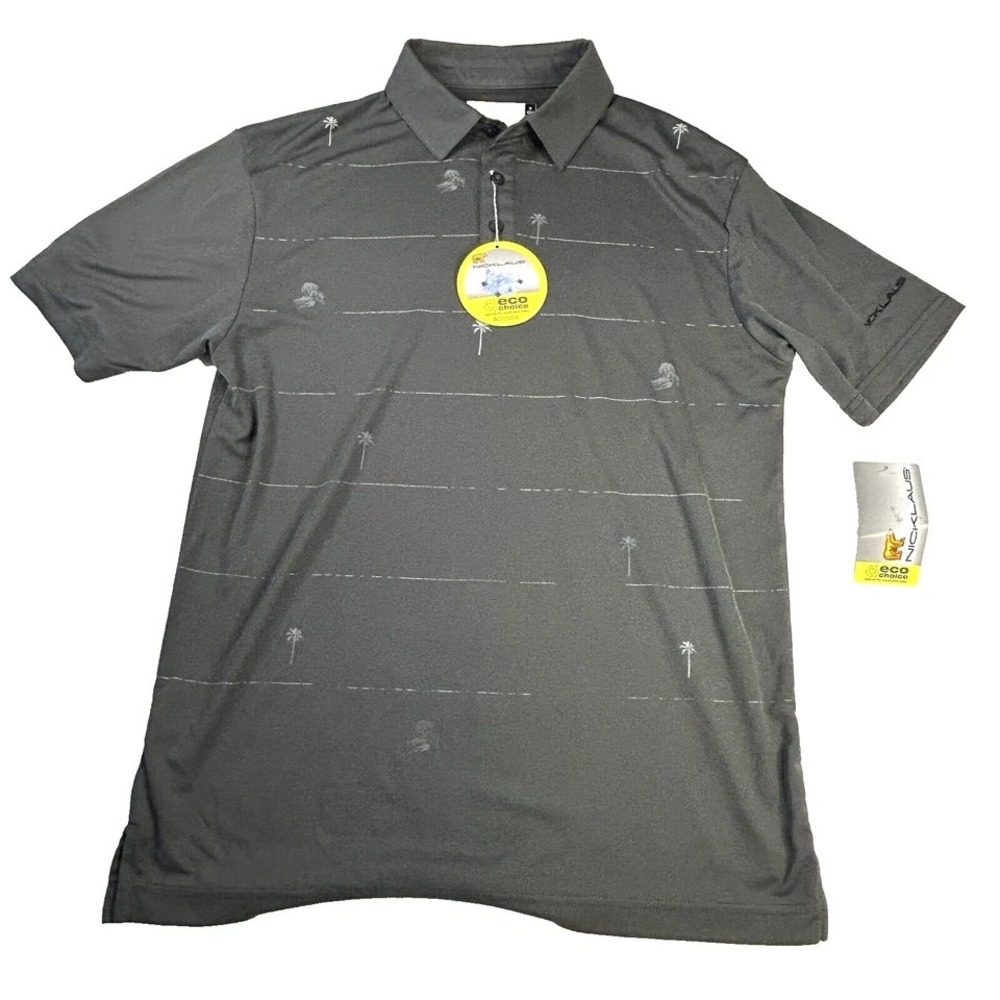 Jack Nicklaus Men's Small Grey Eco Choice Polyester Polo Shirt NEW (G6)